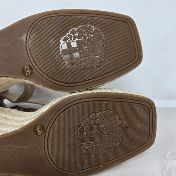 Vince Camuto Womens Wedge Espadrilles Sz 11M Tan Suede Adj. Ankle Straps - Picture 7 of 15
